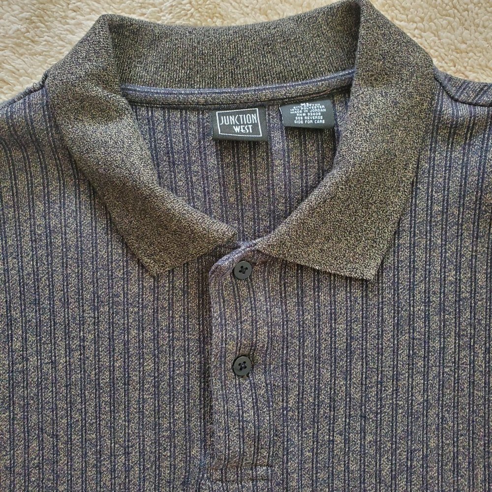 Junction West Men's Polo Style Long Sleeve Shirt, Size XL